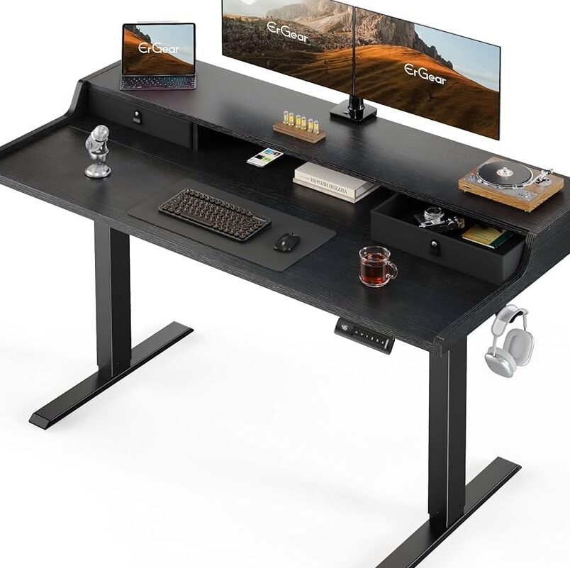 Amazon.com: ErGear Electric Standing Desk with Drawers, 55″ x 28 ...