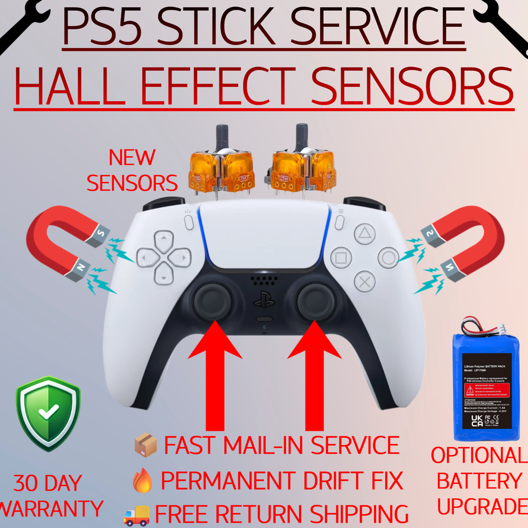 PS5 DualSense Stick Drift Repair Upgrade Service - DRIFT-PROOF TMR HALL  EFFECT